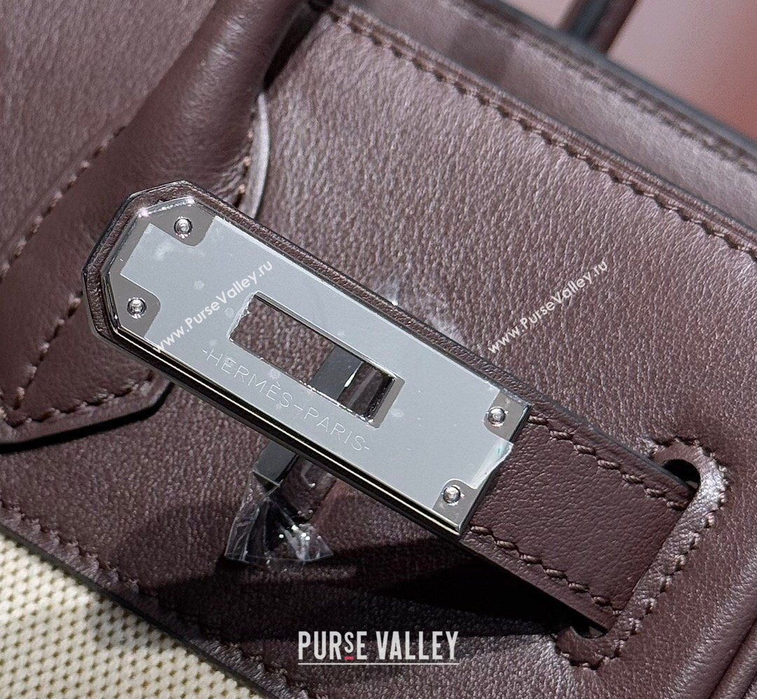 Hermes Birkin 30cm Bag in Canvas and Swift Calfskin Leather Ebony 2026 (FL-260131027)