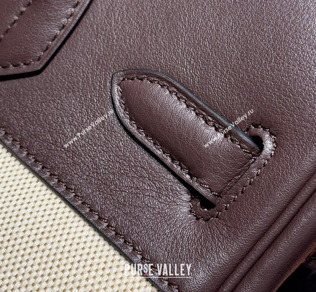 Hermes Birkin 30cm Bag in Canvas and Swift Calfskin Leather Ebony 2026 (FL-260131027)