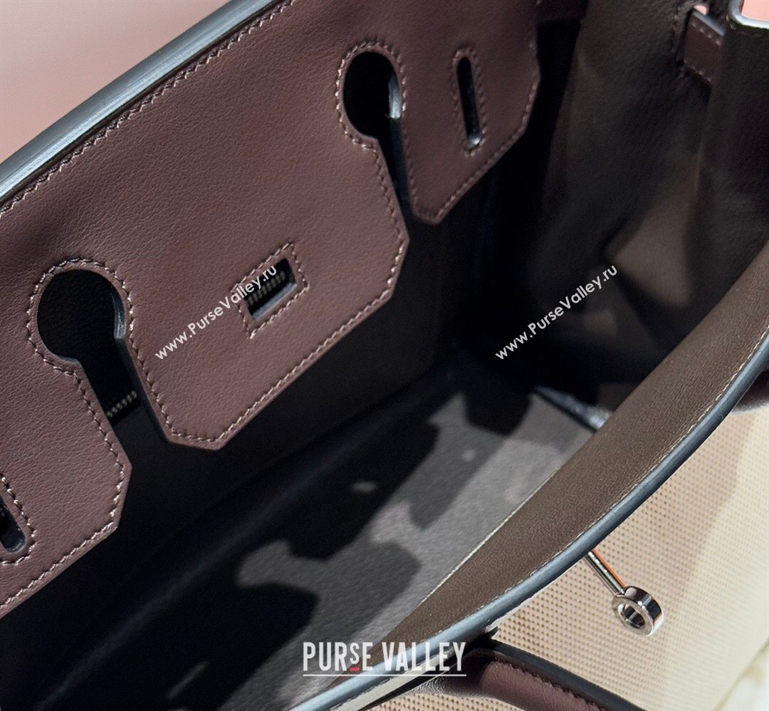 Hermes Birkin 30cm Bag in Canvas and Swift Calfskin Leather Ebony 2026 (FL-260131027)