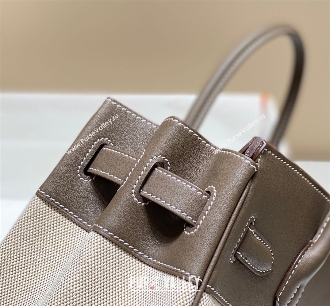 Hermes Birkin 30cm Bag in Canvas and Swift Calfskin Leather Elephant Grey 2026 (FL-260131028)