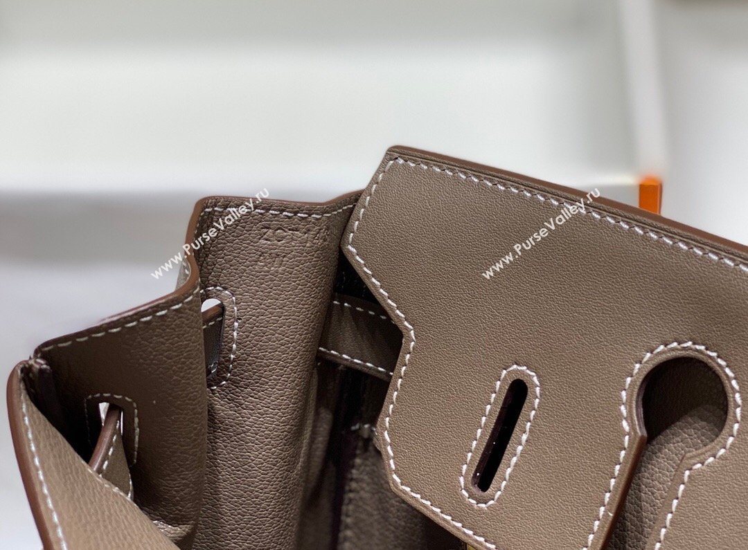 Hermes Birkin 30cm Bag in Canvas and Swift Calfskin Leather Elephant Grey 2026 (FL-260131028)