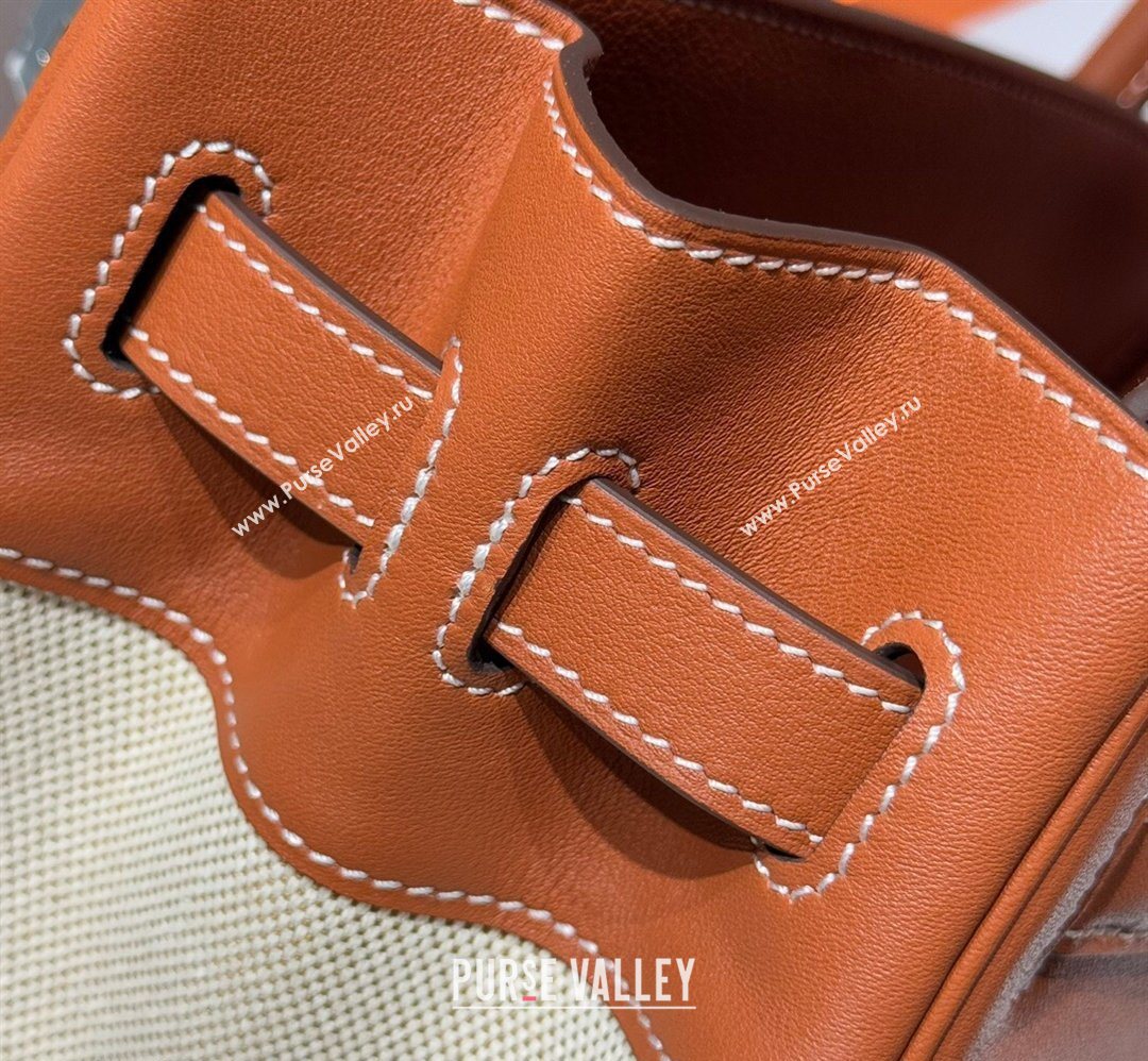 Hermes Birkin 30cm Bag in Canvas and Swift Calfskin Leather Brown/Silver 2026 (FL-260131029)