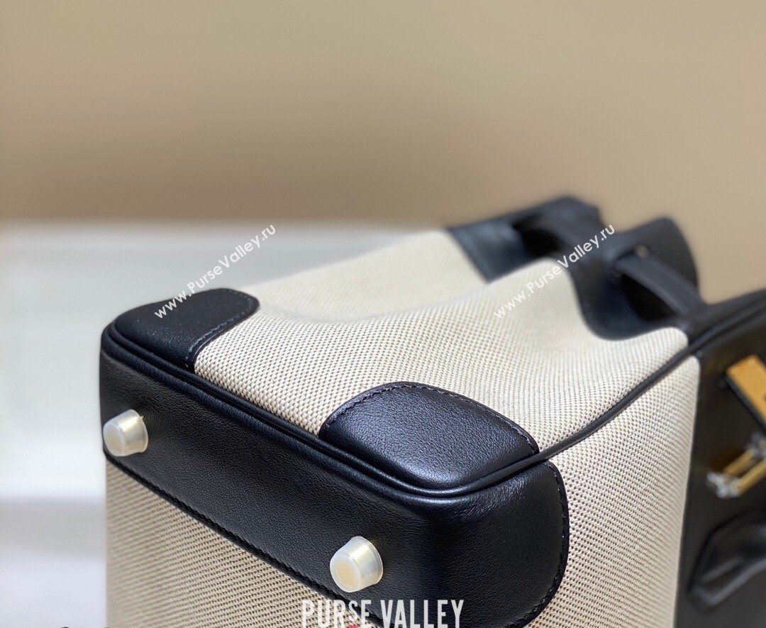 Hermes Birkin 30cm Bag in Canvas and Swift Calfskin Leather Black/Gold 2026 (FL-260131031)