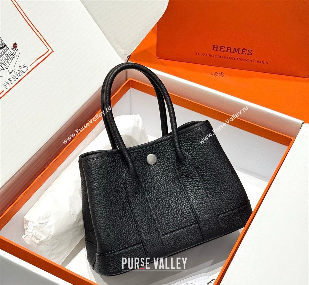 Hermes Garden Party Mini Bag 23cm in Negonda Leather Black/Silver 2026 (Half Handmade) (FL-260131032)