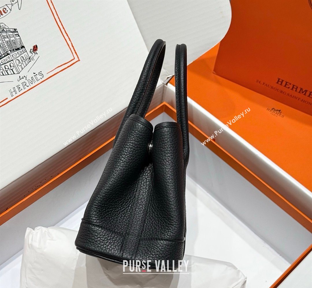Hermes Garden Party Mini Bag 23cm in Negonda Leather Black/Silver 2026 (Half Handmade) (FL-260131032)