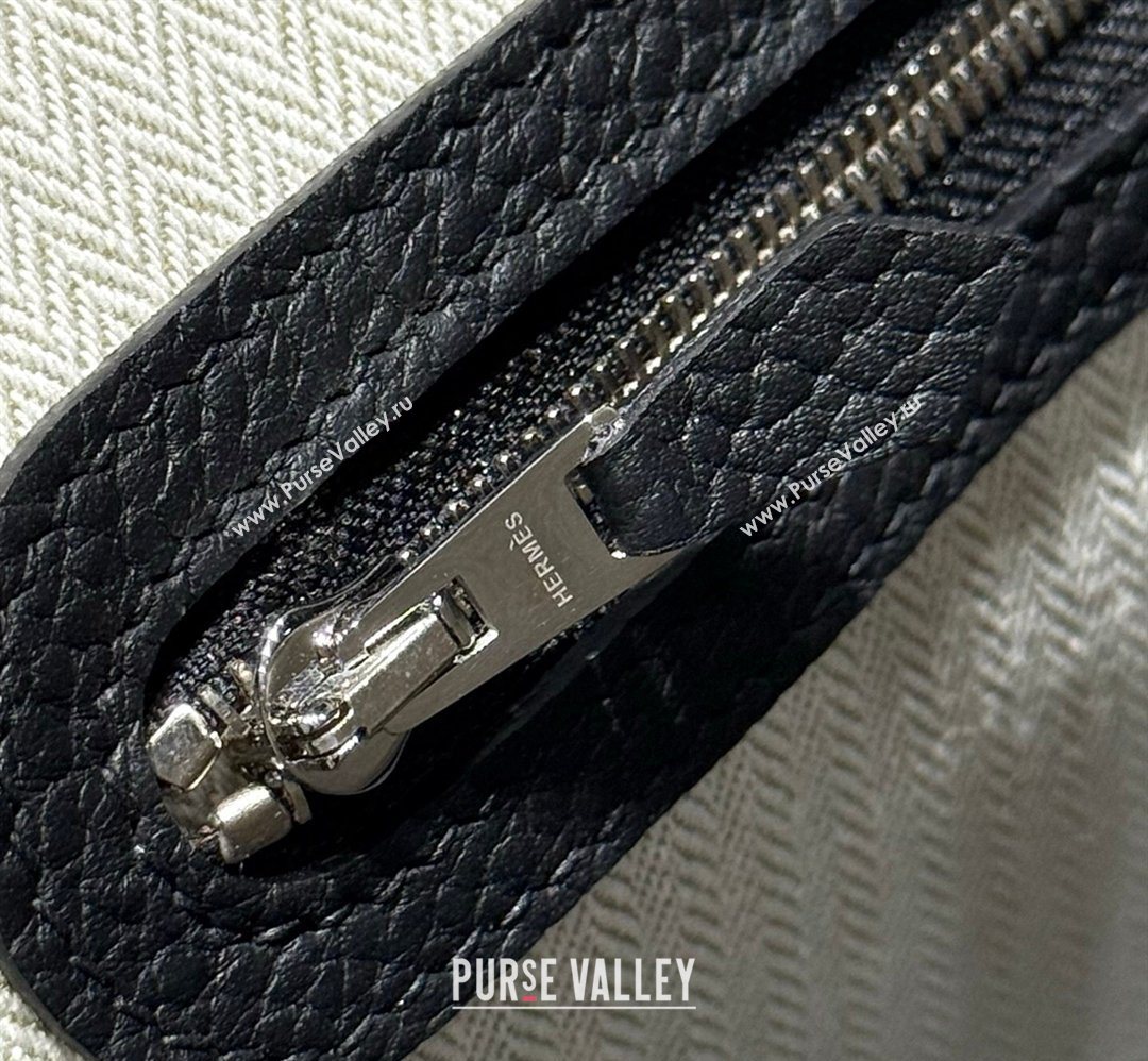 Hermes Garden Party Mini Bag 23cm in Negonda Leather Black/Silver 2026 (Half Handmade) (FL-260131032)