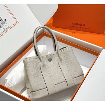 Hermes Garden Party Mini Bag 23cm in Negonda Leather Cream White/Silver 2026 (Half Handmade) (FL-260131033)