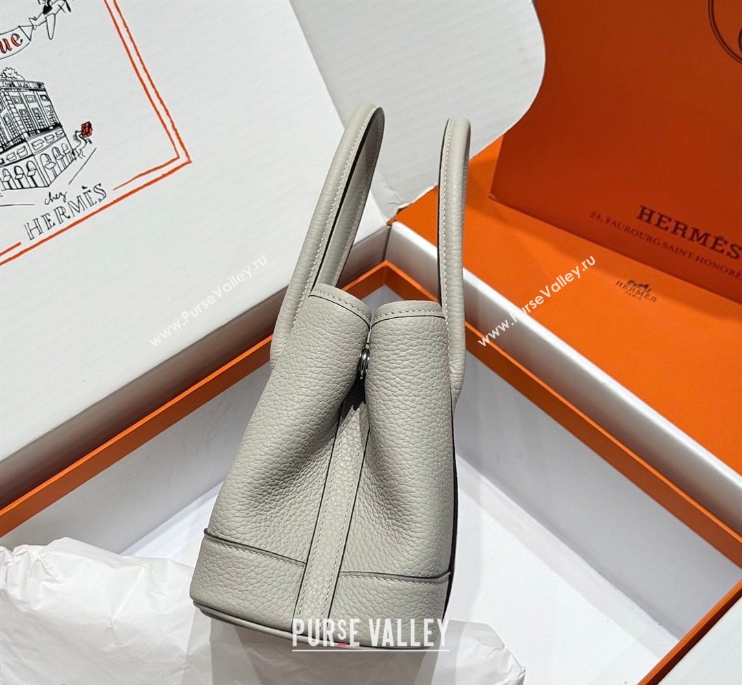 Hermes Garden Party Mini Bag 23cm in Negonda Leather Cream White/Silver 2026 (Half Handmade) (FL-260131033)