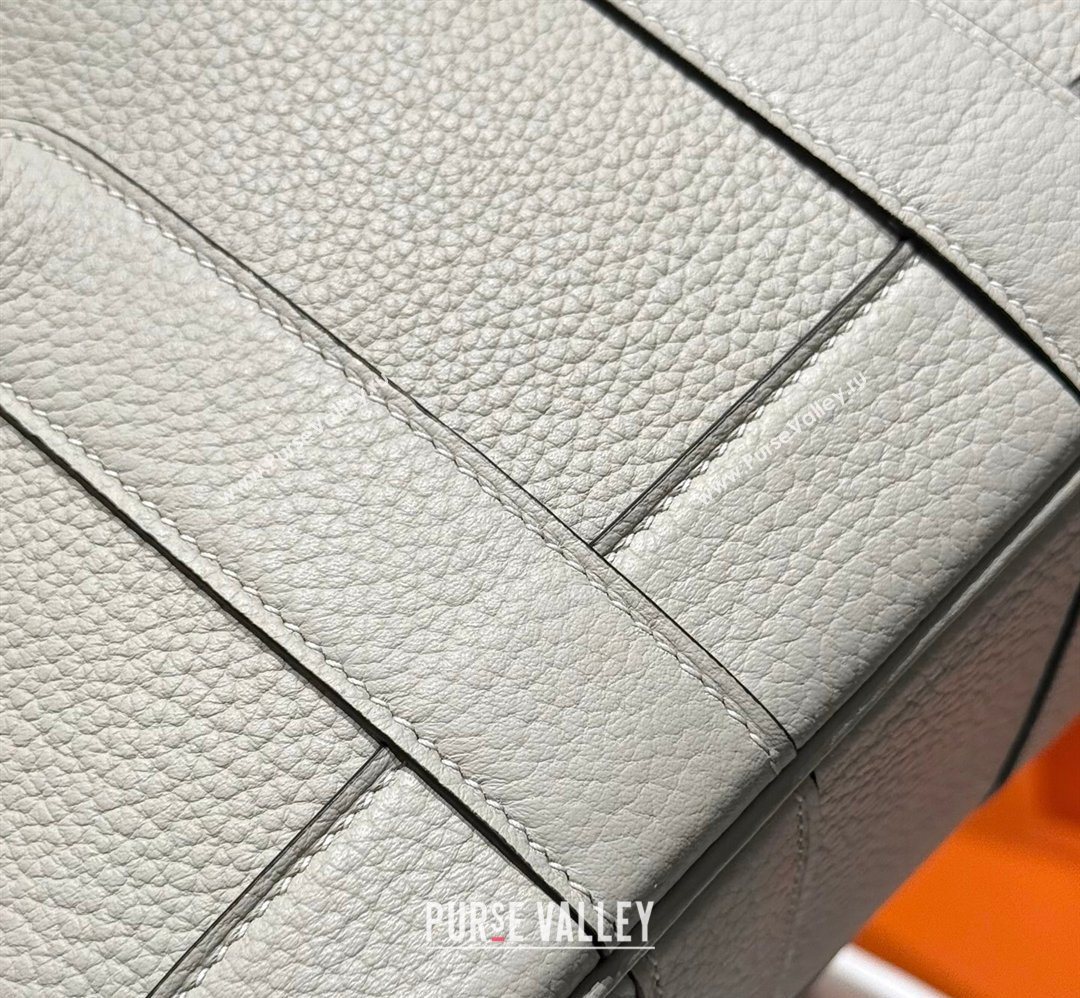 Hermes Garden Party Mini Bag 23cm in Negonda Leather Cream White/Silver 2026 (Half Handmade) (FL-260131033)