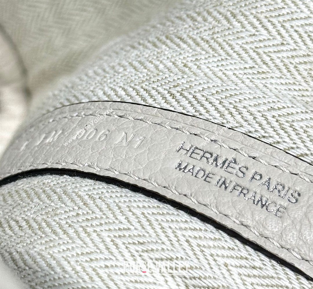 Hermes Garden Party Mini Bag 23cm in Negonda Leather Cream White/Silver 2026 (Half Handmade) (FL-260131033)