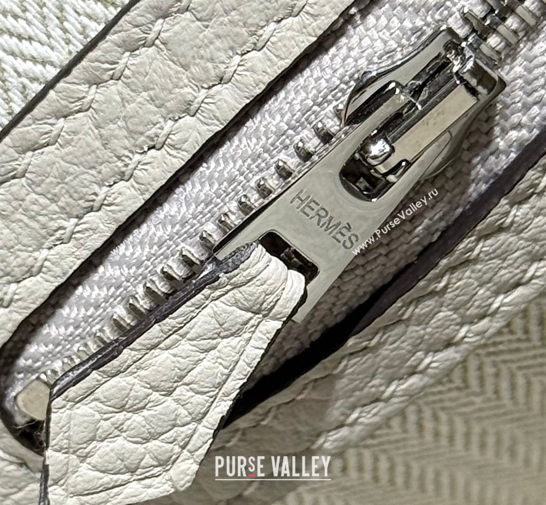 Hermes Garden Party Mini Bag 23cm in Negonda Leather Cream White/Silver 2026 (Half Handmade) (FL-260131033)