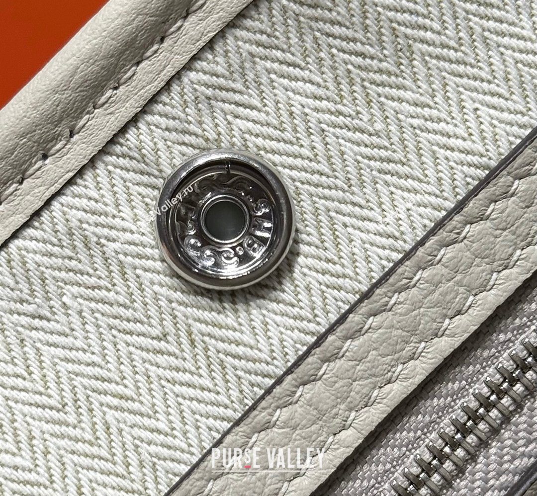 Hermes Garden Party Mini Bag 23cm in Negonda Leather Cream White/Silver 2026 (Half Handmade) (FL-260131033)