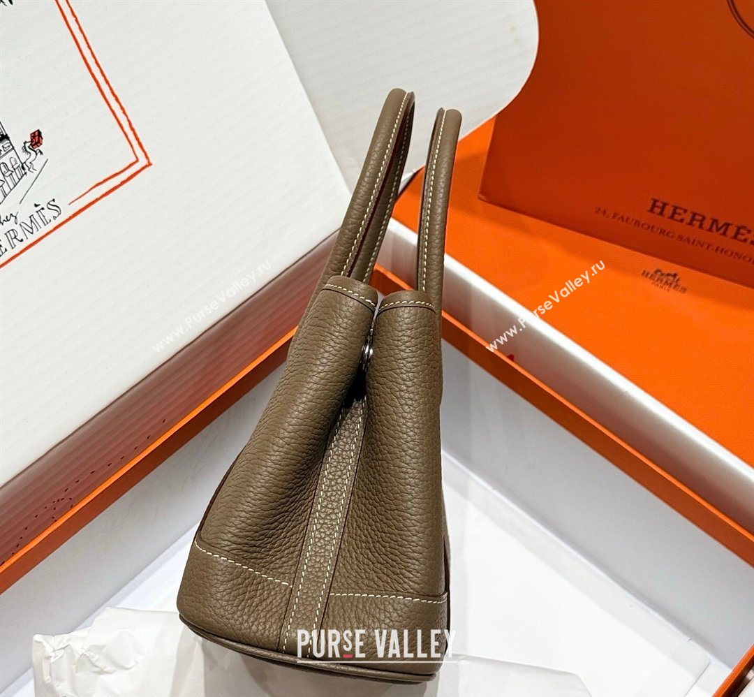 Hermes Garden Party Mini Bag 23cm in Negonda Leather Elephant Grey/Silver 2026 (Half Handmade) (FL-260131034)