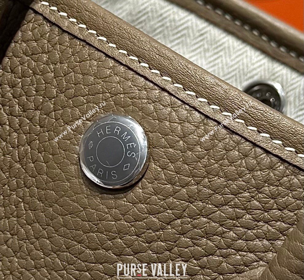 Hermes Garden Party Mini Bag 23cm in Negonda Leather Elephant Grey/Silver 2026 (Half Handmade) (FL-260131034)