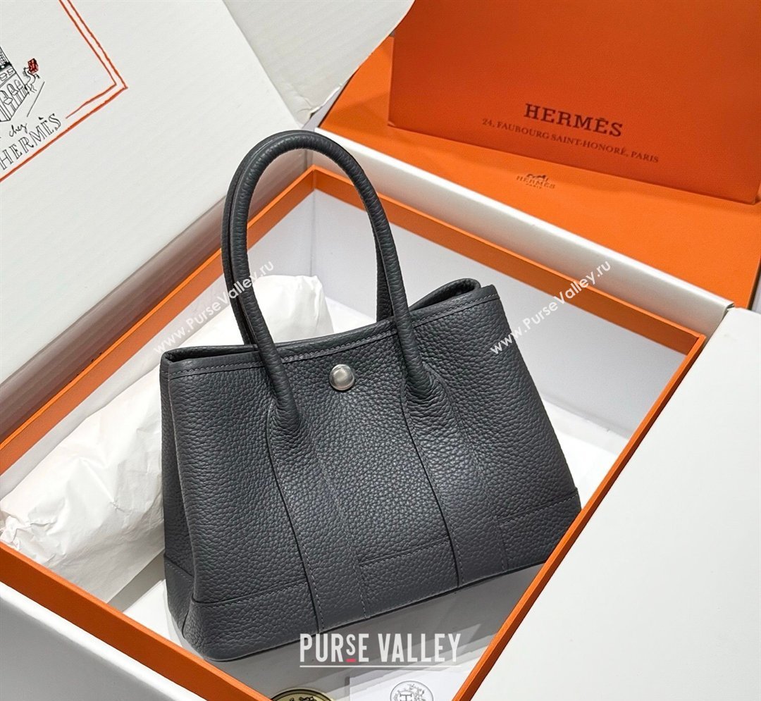 Hermes Garden Party Mini Bag 23cm in Negonda Leather Graphite Grey/Silver 2026 (Half Handmade) (FL-260131035)