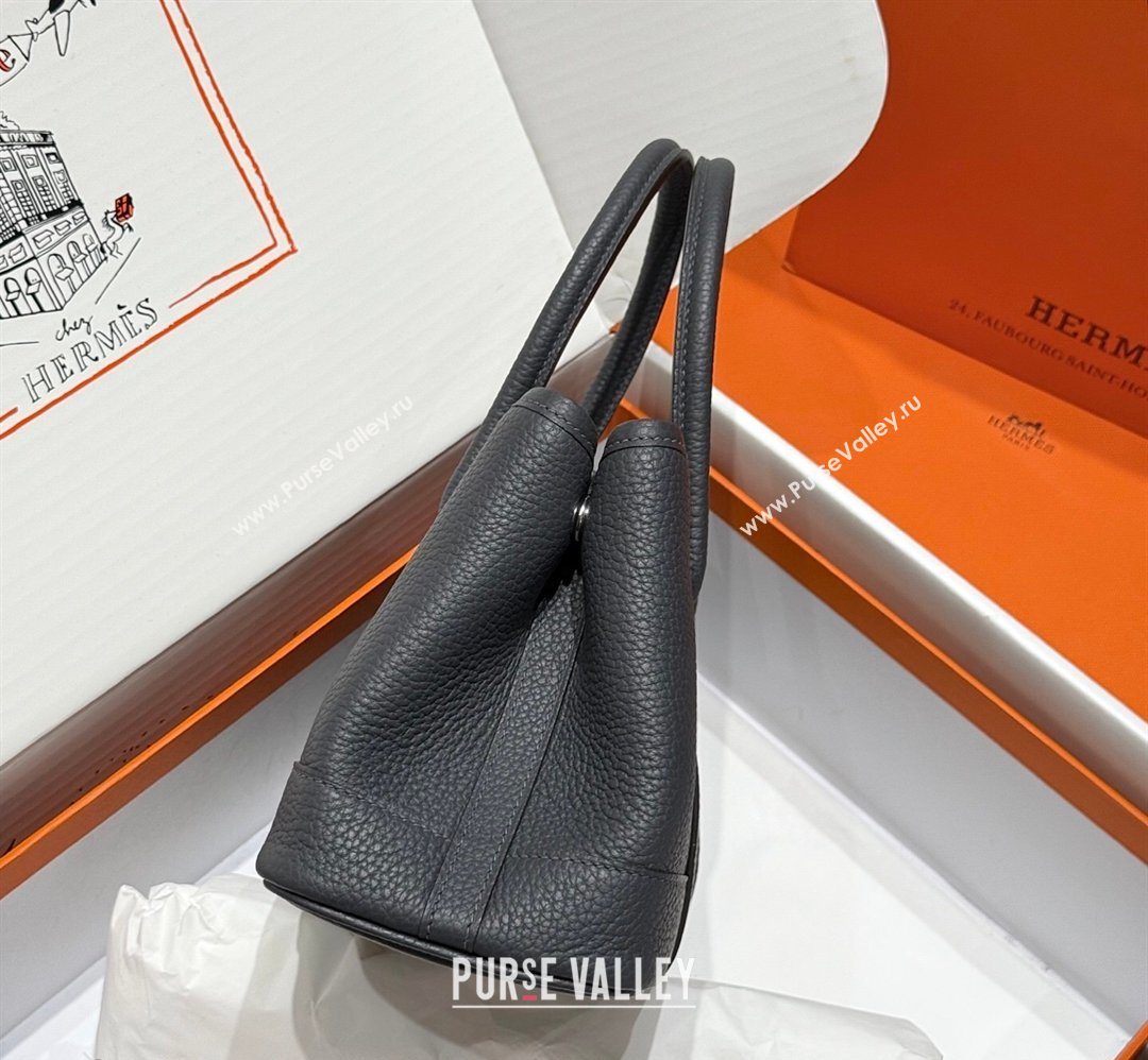 Hermes Garden Party Mini Bag 23cm in Negonda Leather Graphite Grey/Silver 2026 (Half Handmade) (FL-260131035)