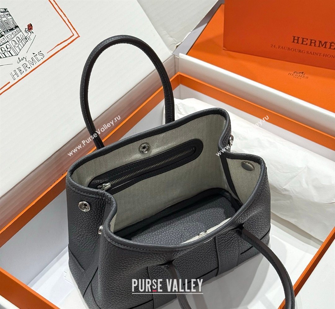 Hermes Garden Party Mini Bag 23cm in Negonda Leather Graphite Grey/Silver 2026 (Half Handmade) (FL-260131035)