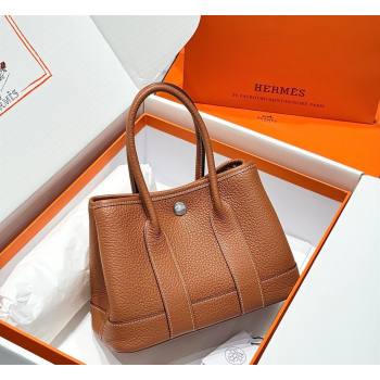Hermes Garden Party Mini Bag 23cm in Negonda Leather Brown/Silver 2026 (Half Handmade) (FL-260131037)