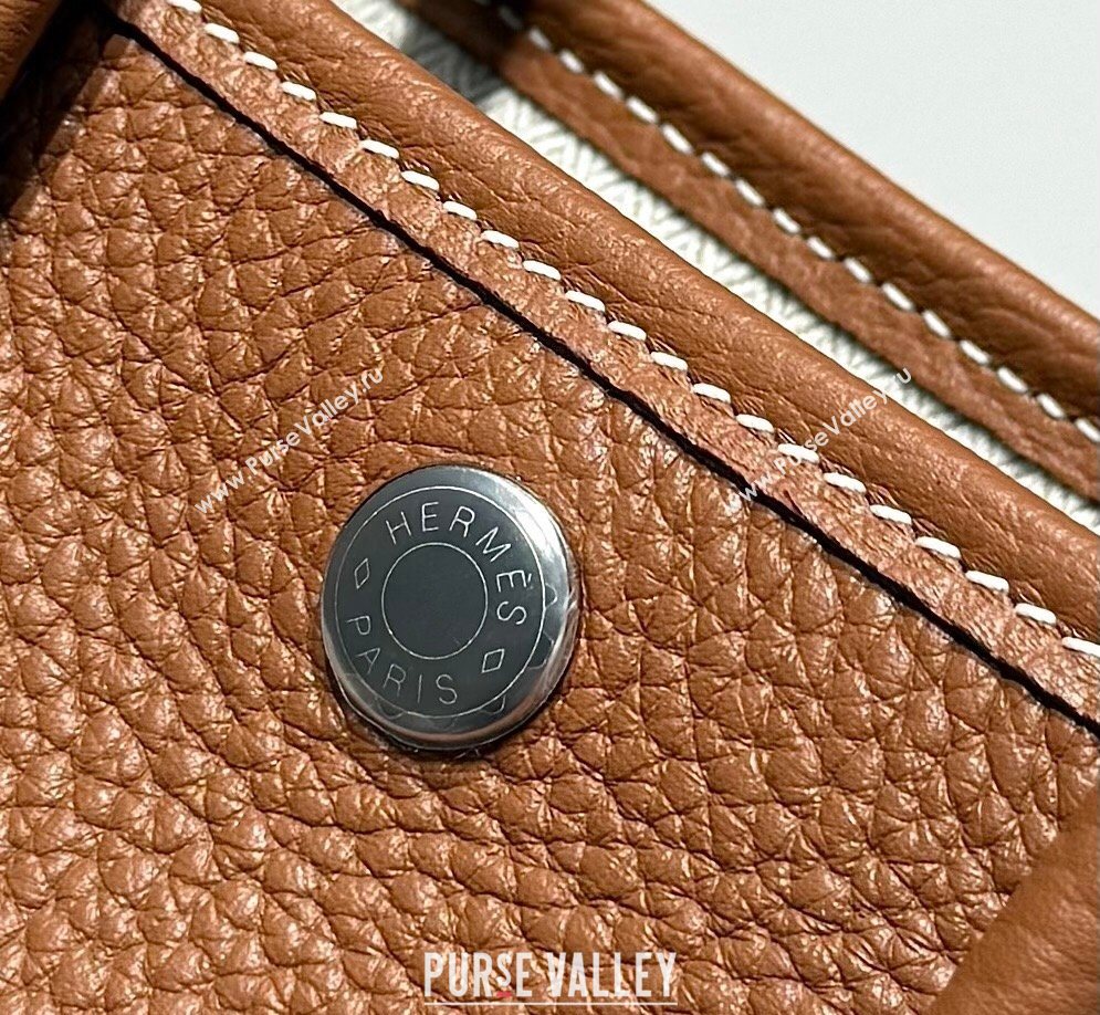 Hermes Garden Party Mini Bag 23cm in Negonda Leather Brown/Silver 2026 (Half Handmade) (FL-260131037)