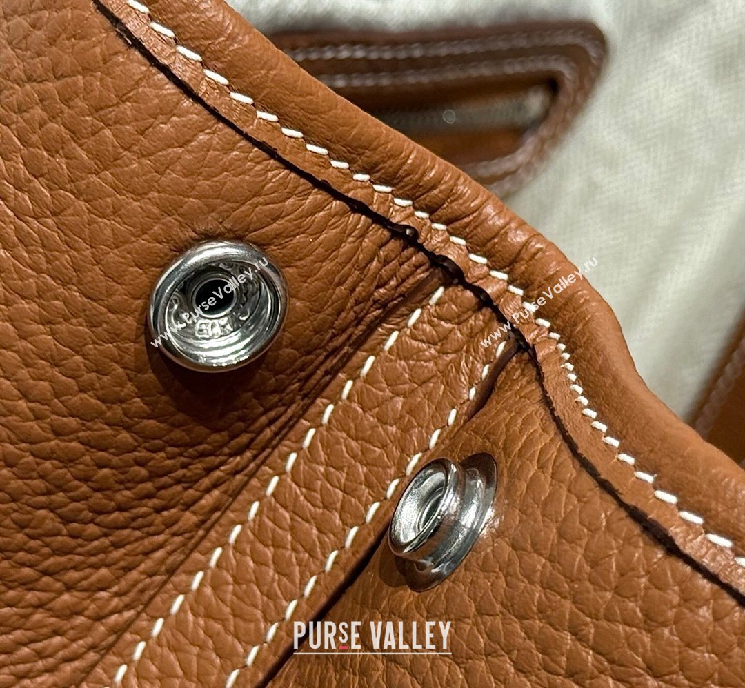 Hermes Garden Party Mini Bag 23cm in Negonda Leather Brown/Silver 2026 (Half Handmade) (FL-260131037)