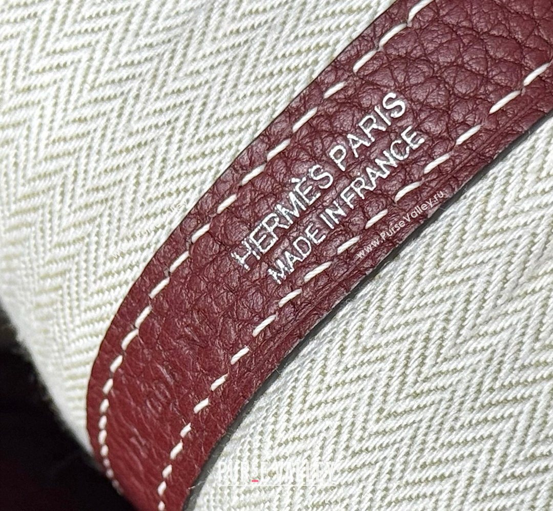 Hermes Garden Party Mini Bag 23cm in Negonda Leather Stone Red/Silver 2026 (Half Handmade) (FL-260131038)