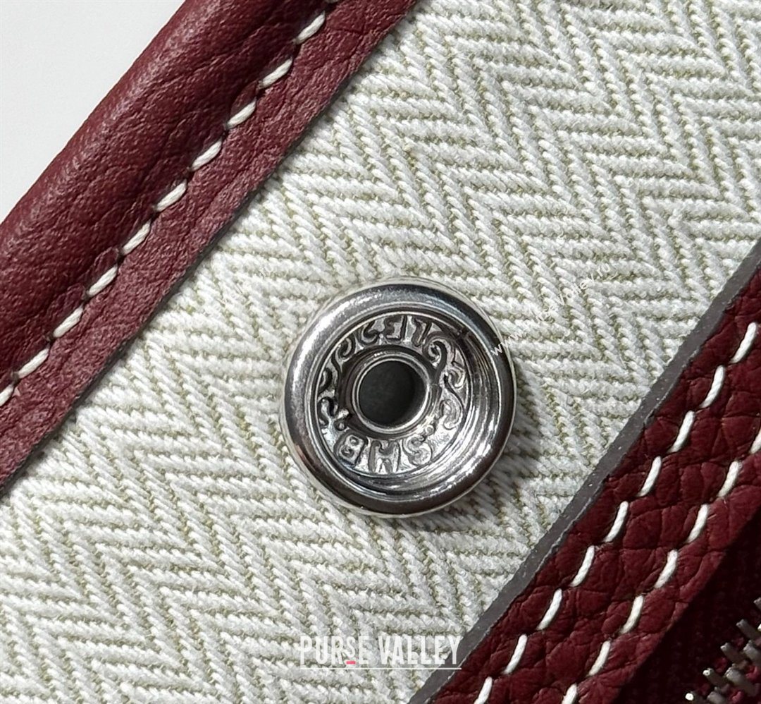 Hermes Garden Party Mini Bag 23cm in Negonda Leather Stone Red/Silver 2026 (Half Handmade) (FL-260131038)