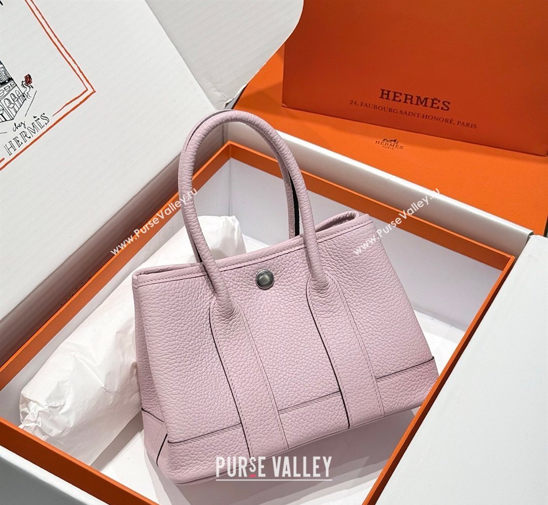 Hermes Garden Party Mini Bag 23cm in Negonda Leather Dreamy Purple/Silver 2026 (Half Handmade) (FL-260131039)