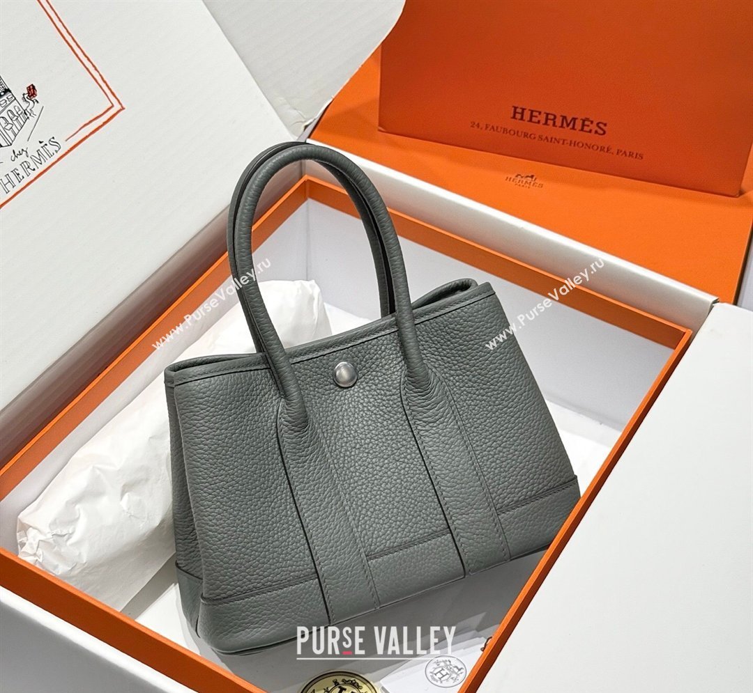Hermes Garden Party Mini Bag 23cm in Negonda Leather Cloud Grey/Silver 2026 (Half Handmade) (FL-260131040)