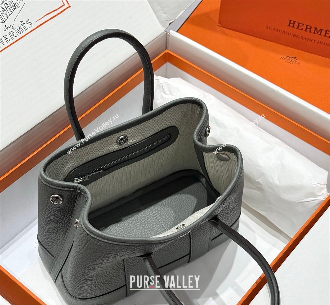 Hermes Garden Party Mini Bag 23cm in Negonda Leather Cloud Grey/Silver 2026 (Half Handmade) (FL-260131040)
