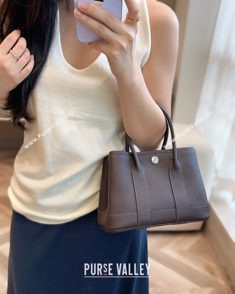 Hermes Garden Party Mini Bag 23cm in Negonda Leather Ebony/Silver 2026 (Half Handmade) (FL-260131042)