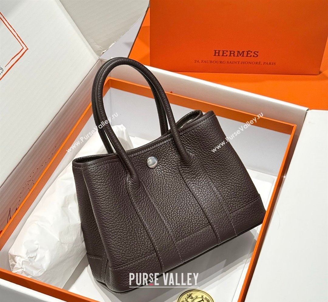 Hermes Garden Party Mini Bag 23cm in Negonda Leather Ebony/Silver 2026 (Half Handmade) (FL-260131042)