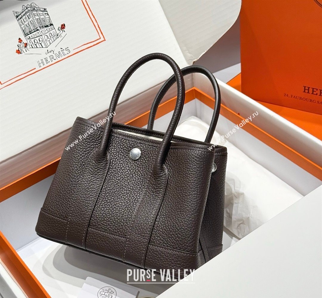 Hermes Garden Party Mini Bag 23cm in Negonda Leather Ebony/Silver 2026 (Half Handmade) (FL-260131042)
