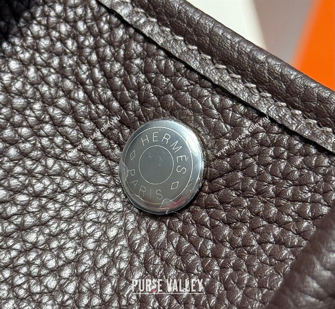 Hermes Garden Party Mini Bag 23cm in Negonda Leather Ebony/Silver 2026 (Half Handmade) (FL-260131042)
