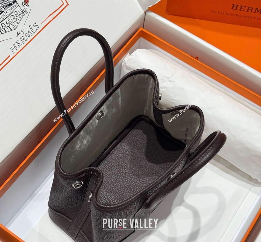 Hermes Garden Party Mini Bag 23cm in Negonda Leather Ebony/Silver 2026 (Half Handmade) (FL-260131042)