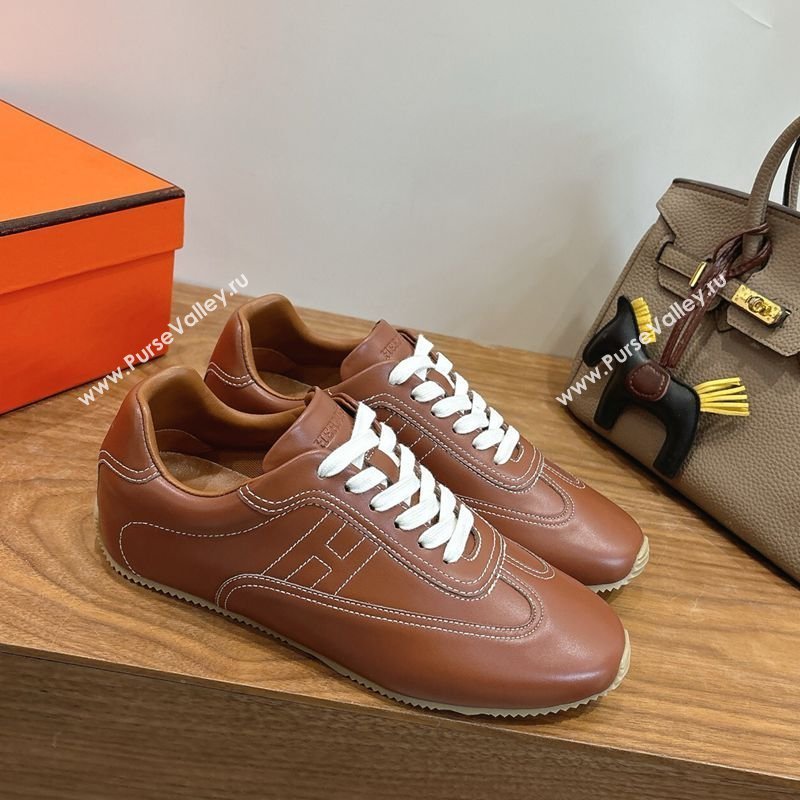 Hermes Master Sneakers in Calfskin Leather Brown 2026 H261010 (XC-260304135)