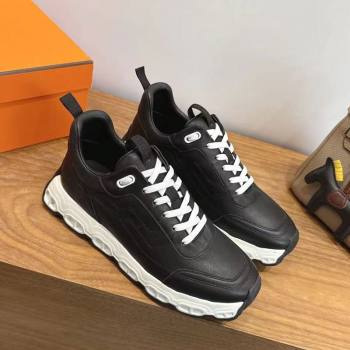 Hermes Impulse Sneakers in Calfskin Leather Black 2026 0304 (XC-260304137)