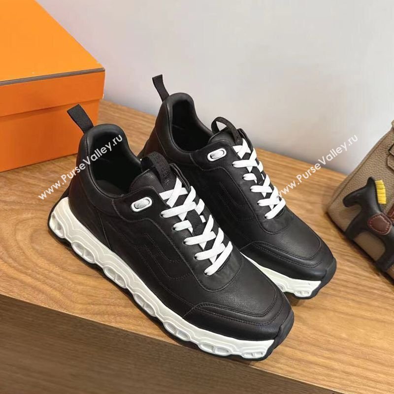 Hermes Impulse Sneakers in Calfskin Leather Black 2026 0304 (XC-260304137)