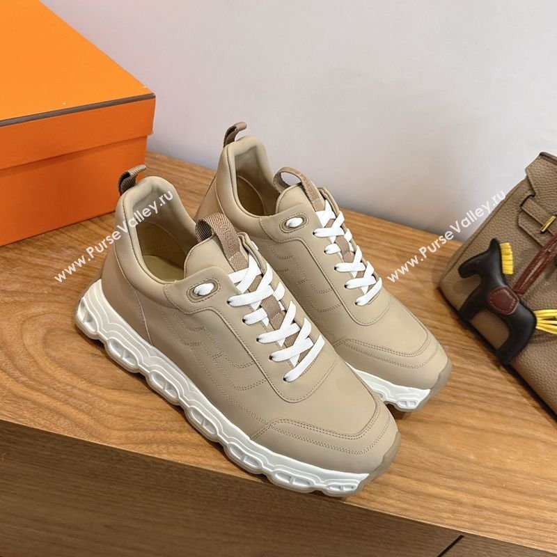 Hermes Impulse Sneakers in Calfskin Leather Beige 2026 0304 (XC-260304139)