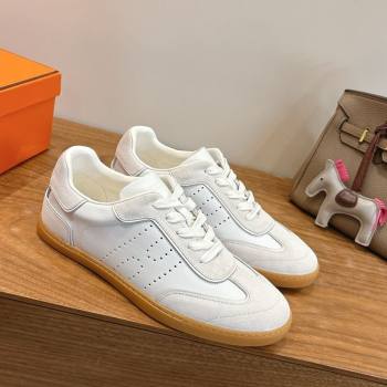 Hermes Match Sneakers in Suede and Calfskin Leather White/Grey 2026 H261863 (XC-260304147)