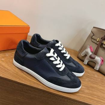 Hermes Match Sneakers in Suede and Calfskin Leather Dark Blue 2026 H261863 (XC-260304149)