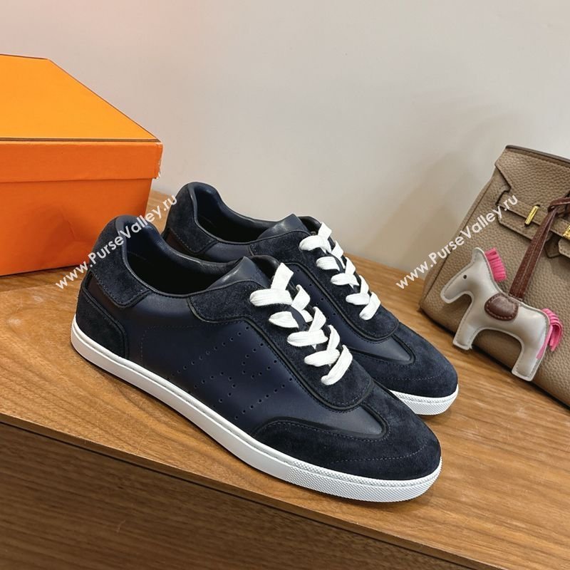 Hermes Match Sneakers in Suede and Calfskin Leather Dark Blue 2026 H261863 (XC-260304149)