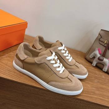 Hermes Match Sneakers in Suede and Calfskin Leather Light Brown 2026 H261863 (XC-260304150)