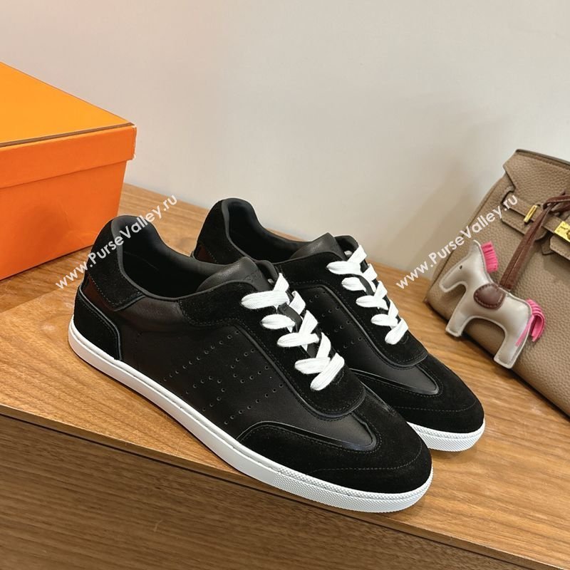 Hermes Match Sneakers in Suede and Leather Black2 2026 H261863 (XC-260304151)