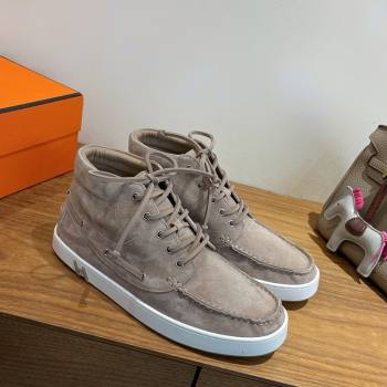 Hermes Suede High top Sneakers Grey 2026 HS030401 (XC-260304153)