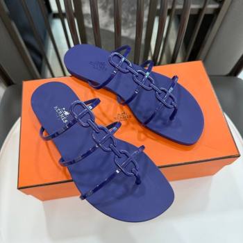 Hermes Mykonos Flat Slides Sandal in TPU with Chaine dAncre Purple 2026 (GDX-260304018)