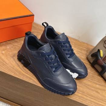 Hermes Bouncing Sneakers in Perforated Calfskin Leather Blue Upper 2026 H261013 (XC-260304118)