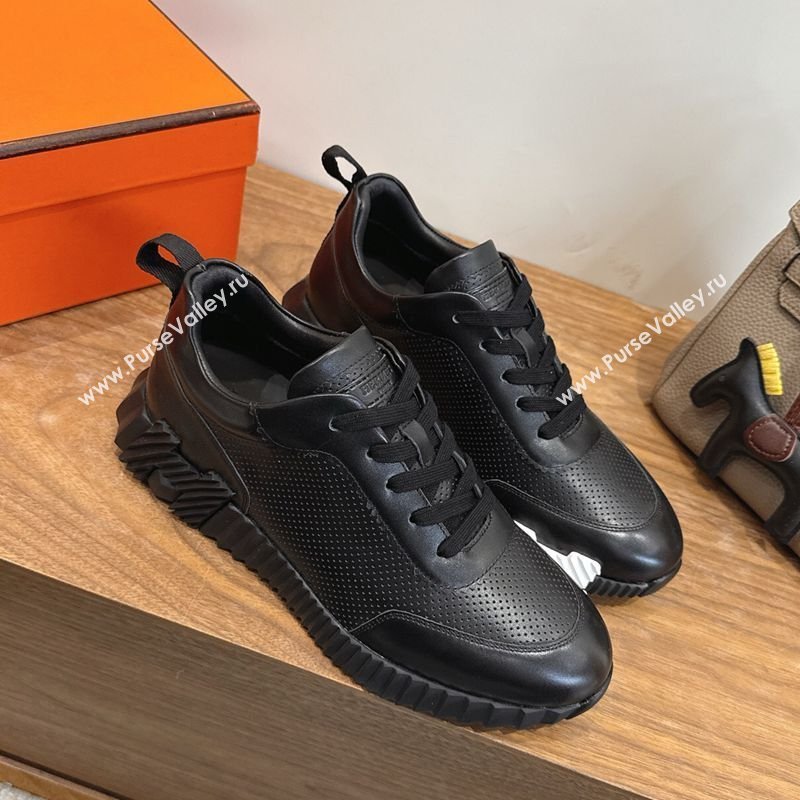 Hermes Bouncing Sneakers in Perforated Calfskin Leather Black Upper 2026 H261013 (XC-260304122)