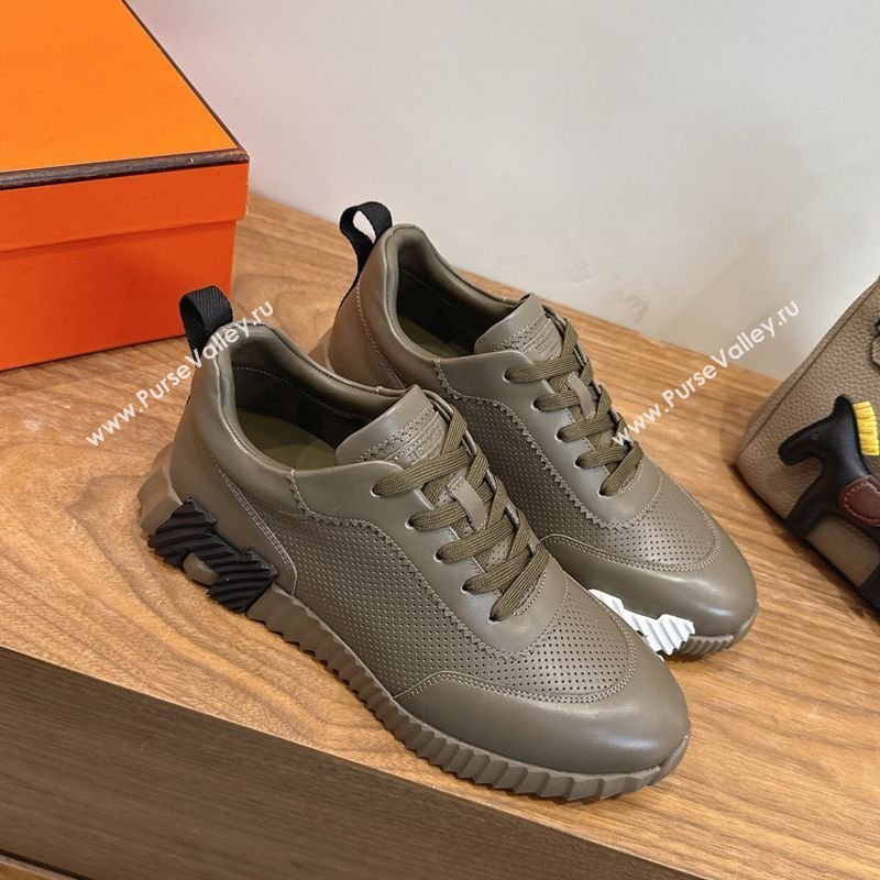Hermes Bouncing Sneakers in Perforated Calfskin Leather Grey2 2026 H261013 (XC-260304125)