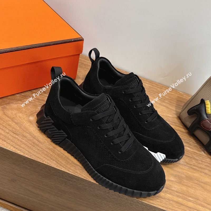 Hermes Bouncing Sneakers in Perforated Suede Black 2026 H261013 (XC-260304112)