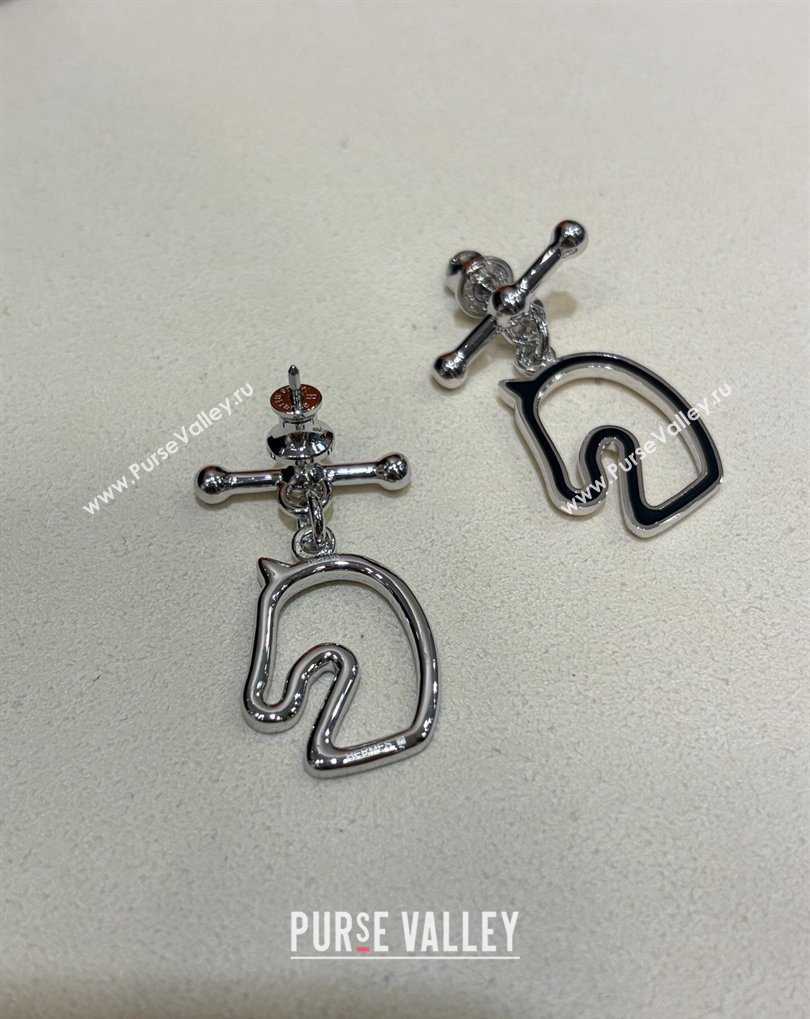 Hermes Tonnerre Earrings Black/Silver 2026 0320 (YF-260320130)